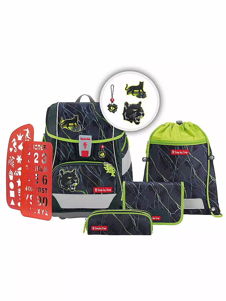 STEP BY STEP | Set de Mochila Escolar 6 piezas - 2in1 Plus Meaid Delia | Negro