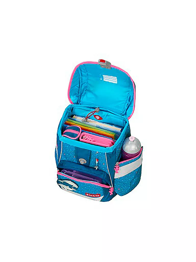 STEP BY STEP | Set de mochila escolar 6 piezas 2en1 Plus Dolphin Pippa | Turquesa