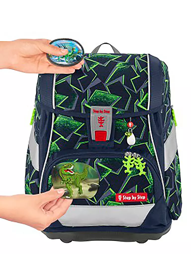 STEP BY STEP | Set de mochila escolar 6 piezas 2en1 Plus Wild T-Rex Taro | 