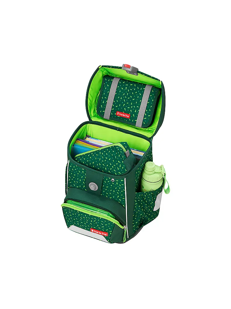STEP BY STEP | Set de mochila escolar BASIS Green Graphics | Verde oscuro