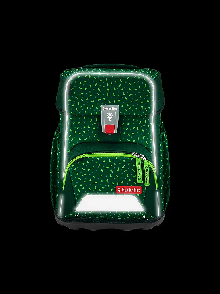 STEP BY STEP | Set de mochila escolar BASIS Green Graphics | Verde oscuro