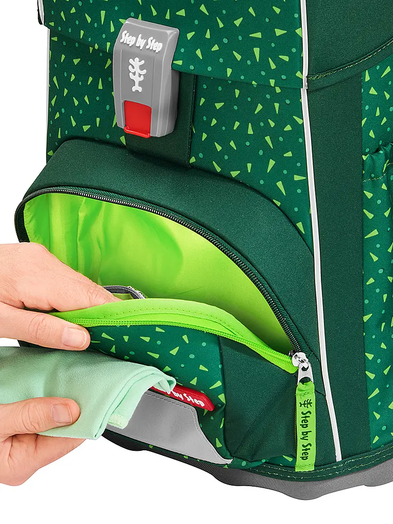 STEP BY STEP | Set de mochila escolar BASIS Green Graphics | Verde oscuro
