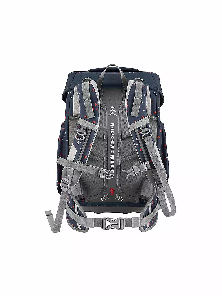 STEP BY STEP | Set de mochila escolar de 4 piezas BASIS Antracita Triángulos | Gris