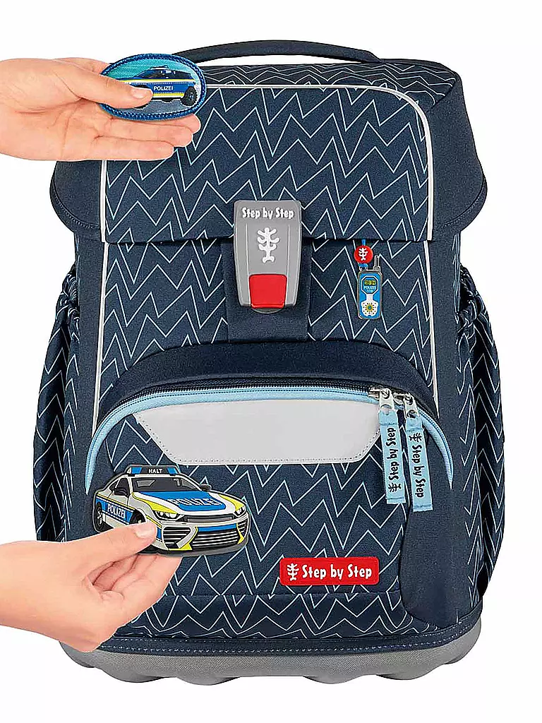 STEP BY STEP | Set de mochila escolar de 4 piezas BASIS Blue Lines |