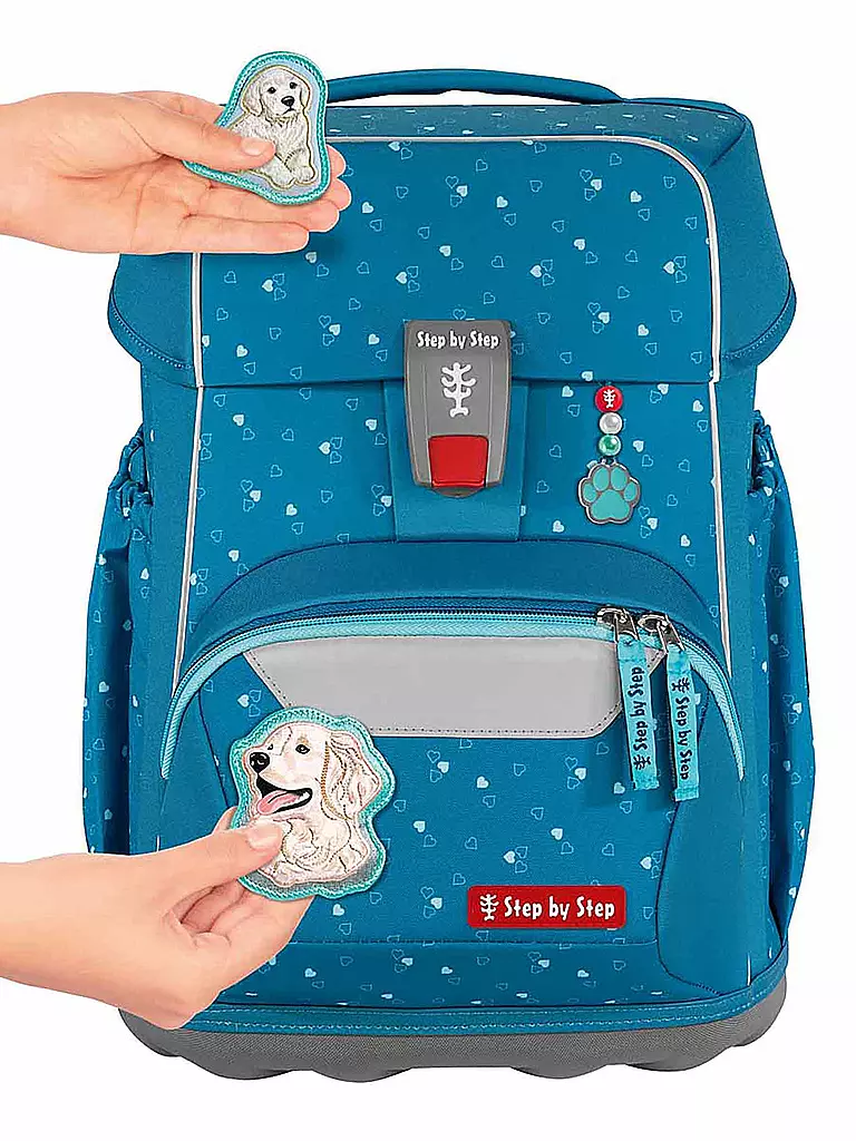 STEP BY STEP | Set de mochila escolar de 4 piezas BASIS Corazones Azules |