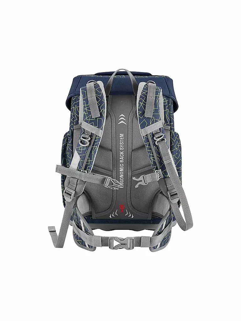 STEP BY STEP | Set de mochila escolar de 4 piezas BASIS Green Geometric | Verde