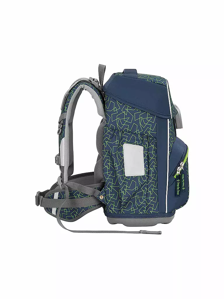 STEP BY STEP | Set de mochila escolar de 4 piezas BASIS Green Geometric | Verde