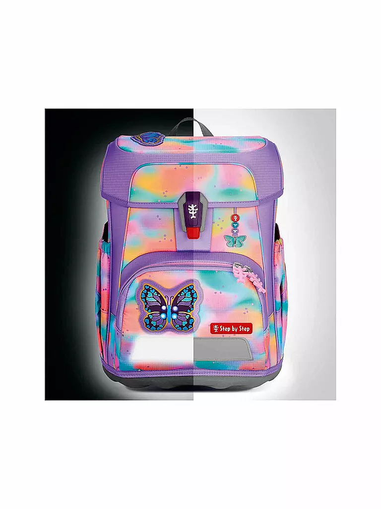 STEP BY STEP | Set de mochila escolar de 5 piezas CLOUD FLASH Butterfly Luna | Lila