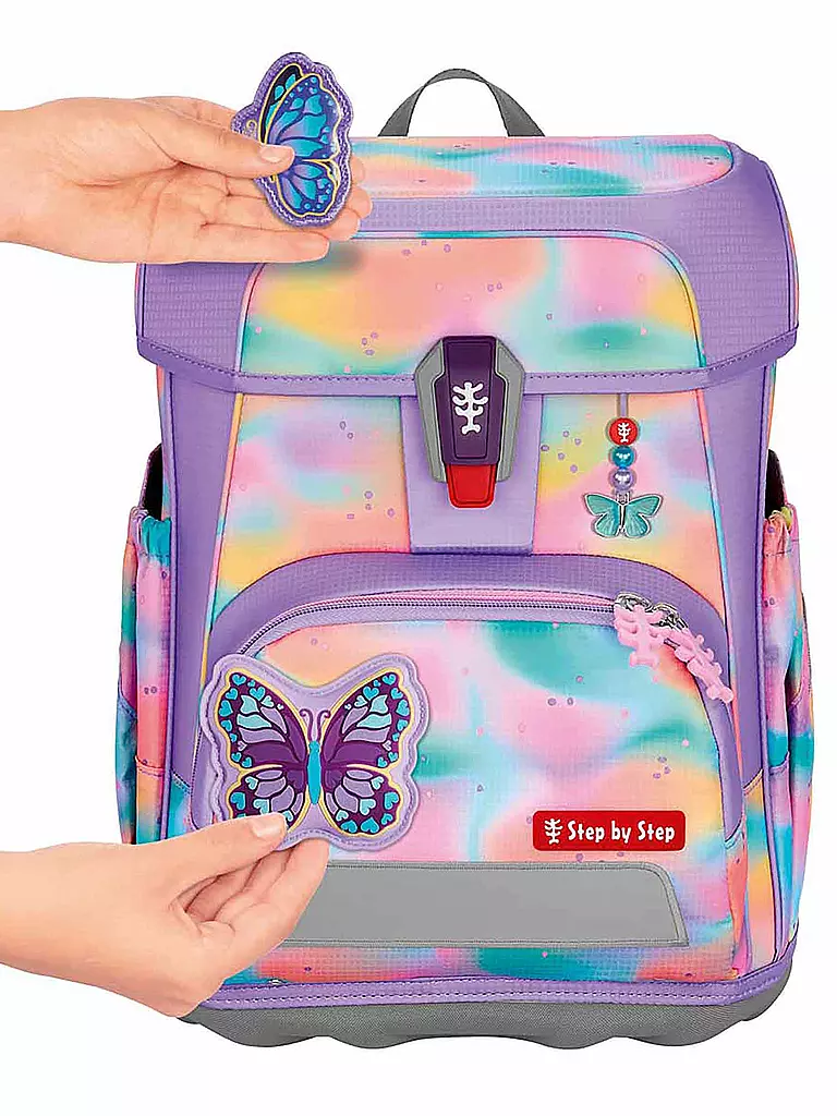 STEP BY STEP | Set de mochila escolar de 5 piezas CLOUD FLASH Butterfly Luna | Lila