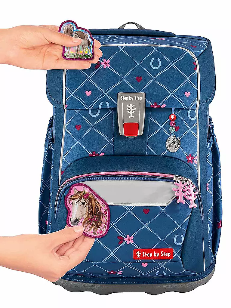 STEP BY STEP | Set de mochila escolar de 5 piezas GIANT Horse Lima | Azul