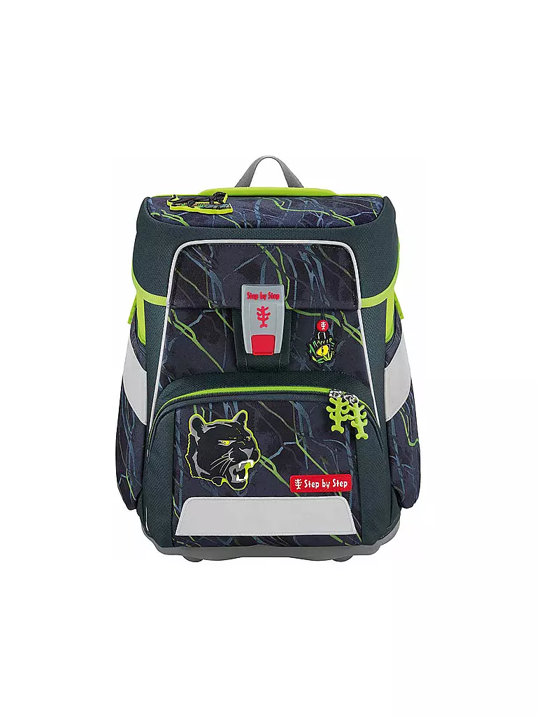 STEP BY STEP | Set de mochila escolar de 5 piezas SPACE Danger Cat Chico | Negro