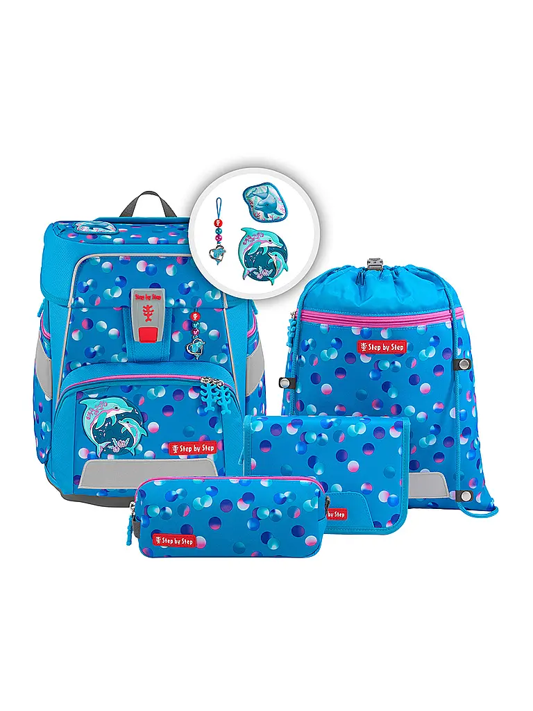 STEP BY STEP | Set de mochila escolar de 5 piezas SPACE Dolphin Finja | Azul