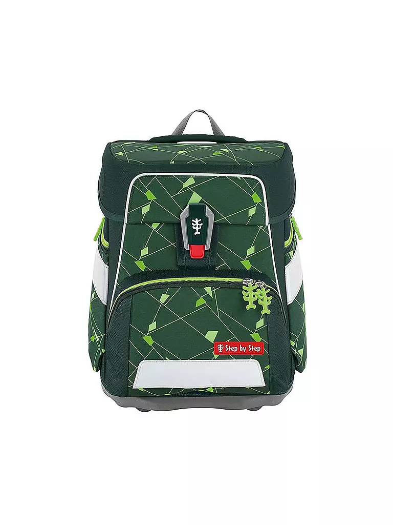 STEP BY STEP | Set de mochila escolar de 5 piezas SPACE Shine Dino Night Tyro | Verde