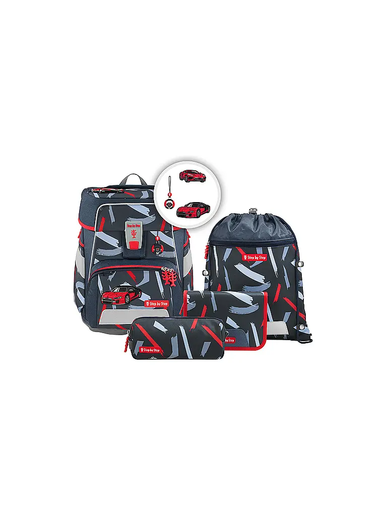 STEP BY STEP | Set de mochila escolar de 5 piezas SPACE Sports Car Mick | Negro