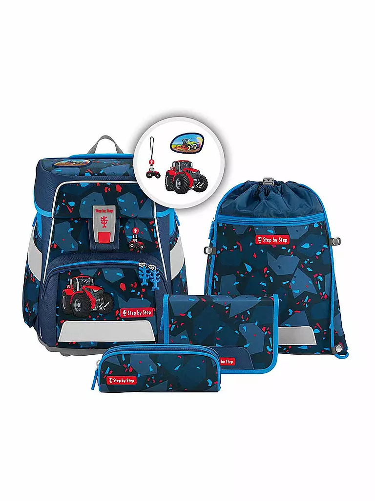 STEP BY STEP | Set de mochila escolar de 5 piezas SPACE Tractor Freddy | Negro