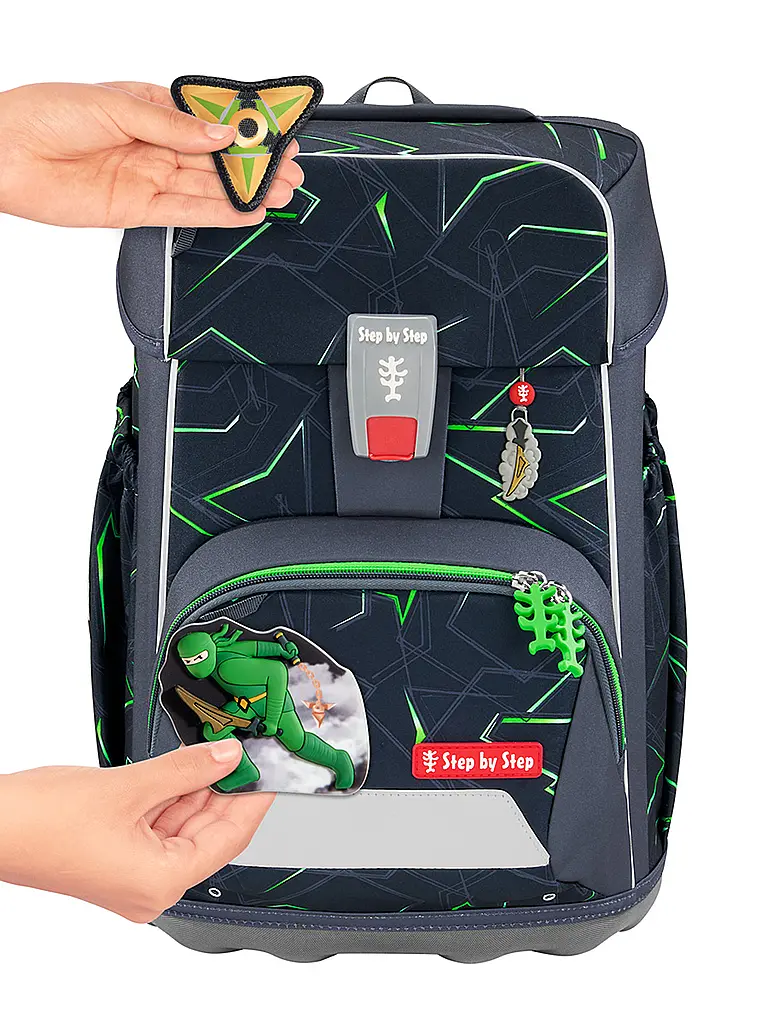 STEP BY STEP | Set de mochila escolar GIANT de 5 piezas Ninja Kimo | Negro