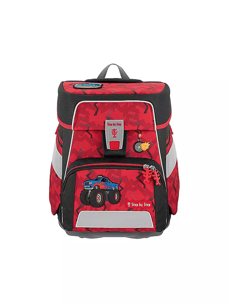 STEP BY STEP | Set de mochila escolar Space Monter Truck Rocky de 5 piezas | Rojo