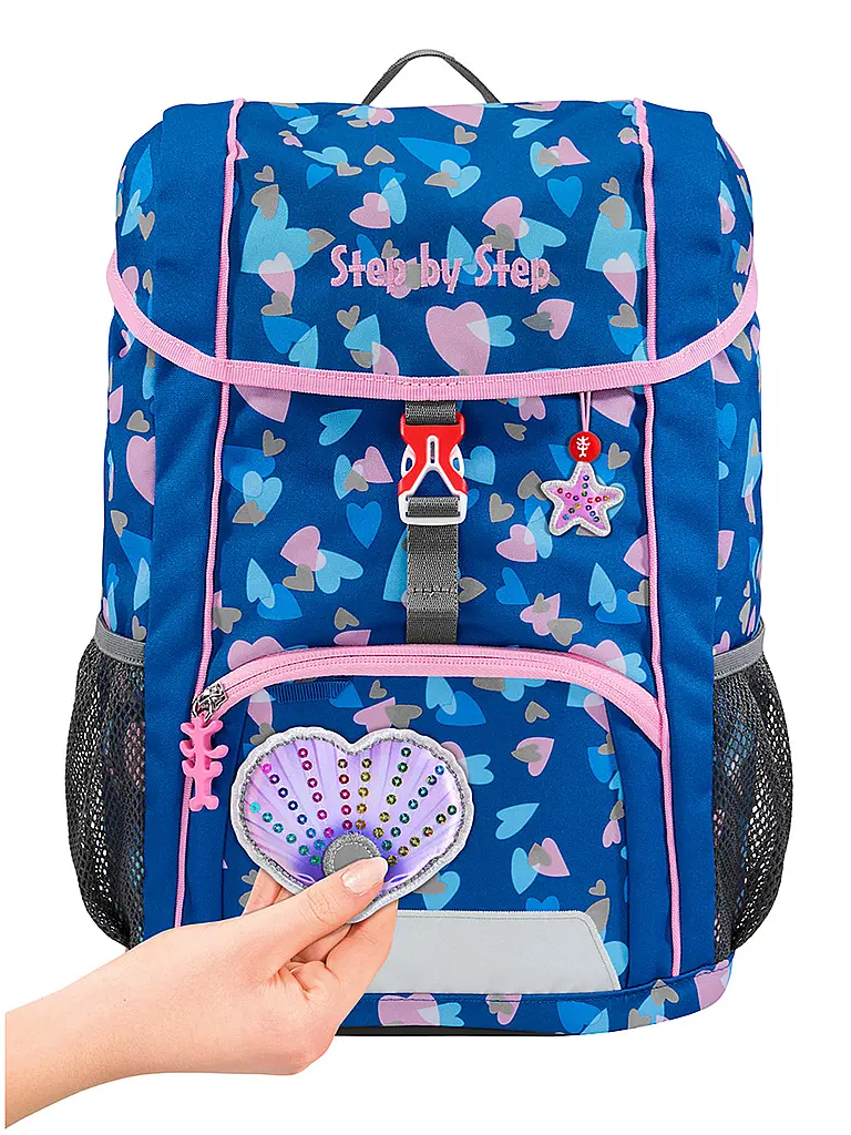 STEP BY STEP | Set de mochila infantil de 3 piezas - Seashell Pearl | Azul
