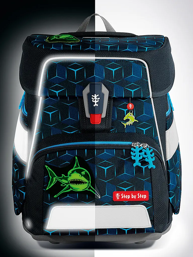 STEP BY STEP | Set de mochilas escolares 5 piezas SPACE Shine Shark Dexte | Negro