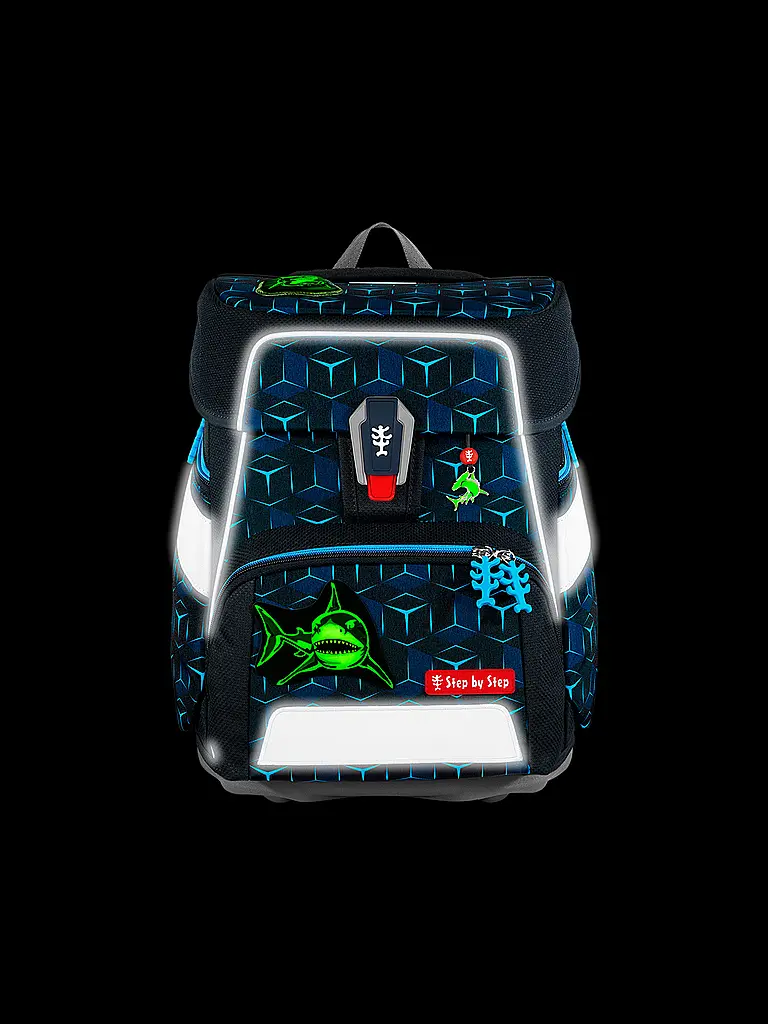 STEP BY STEP | Set de mochilas escolares 5 piezas SPACE Shine Shark Dexte | Negro
