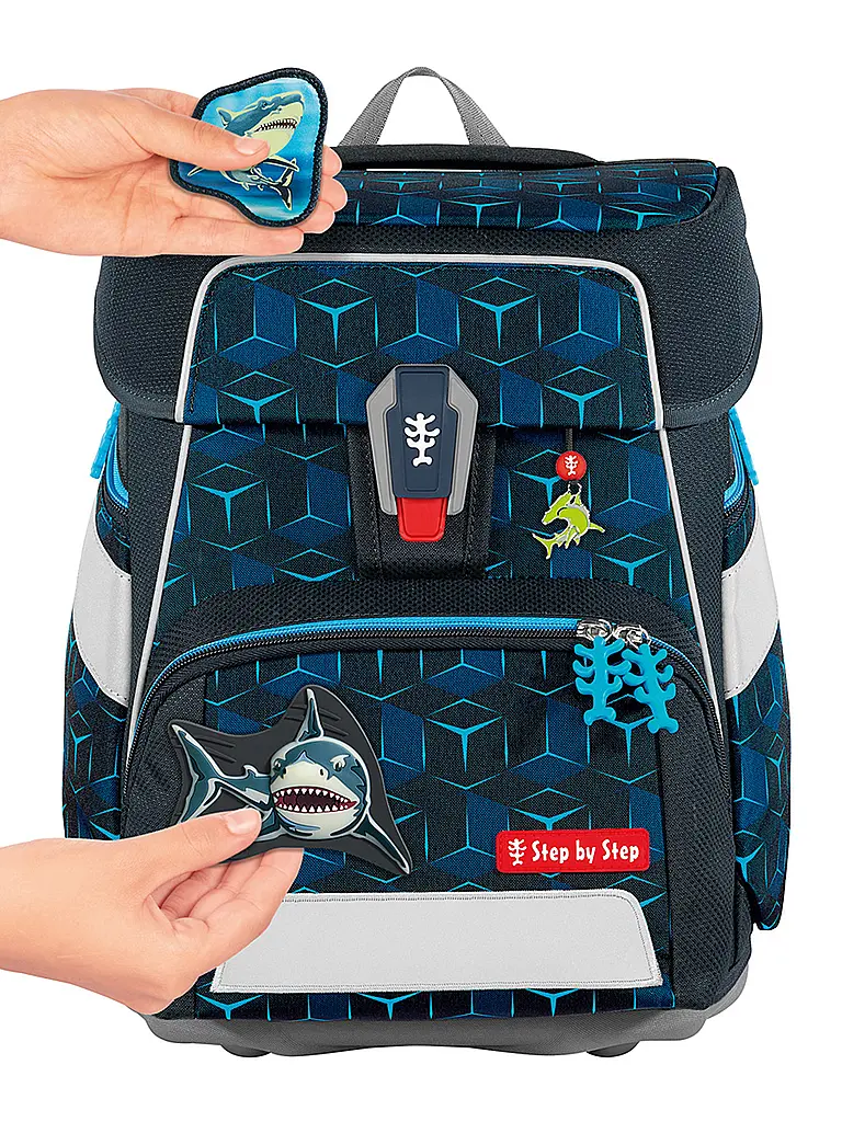 STEP BY STEP | Set de mochilas escolares 5 piezas SPACE Shine Shark Dexte | Negro