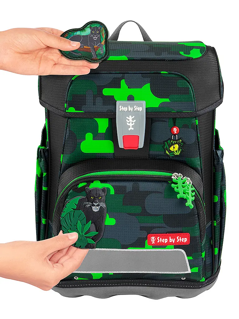 STEP BY STEP | Set de mochilas escolares de 5 piezas CLOUD Black Cat Chiko | Negro