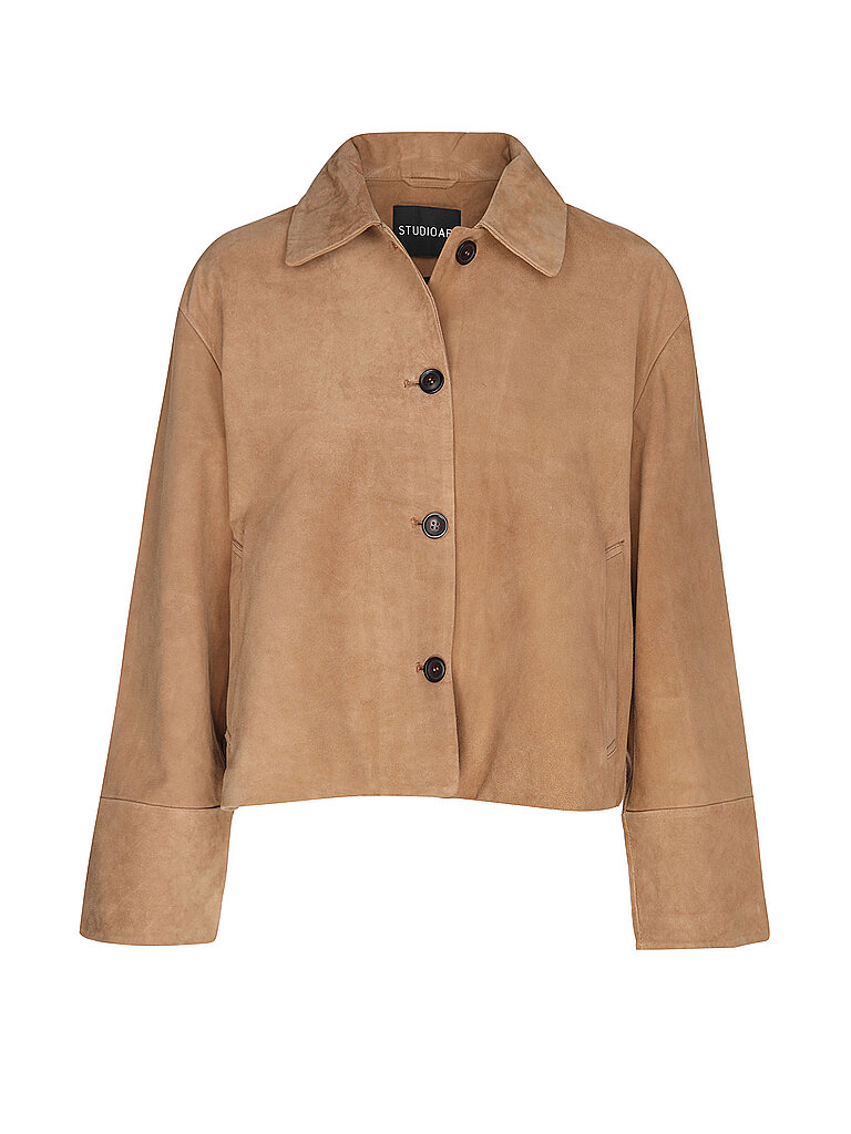 Chaqueta de cuero ELAINE marrón claro 36