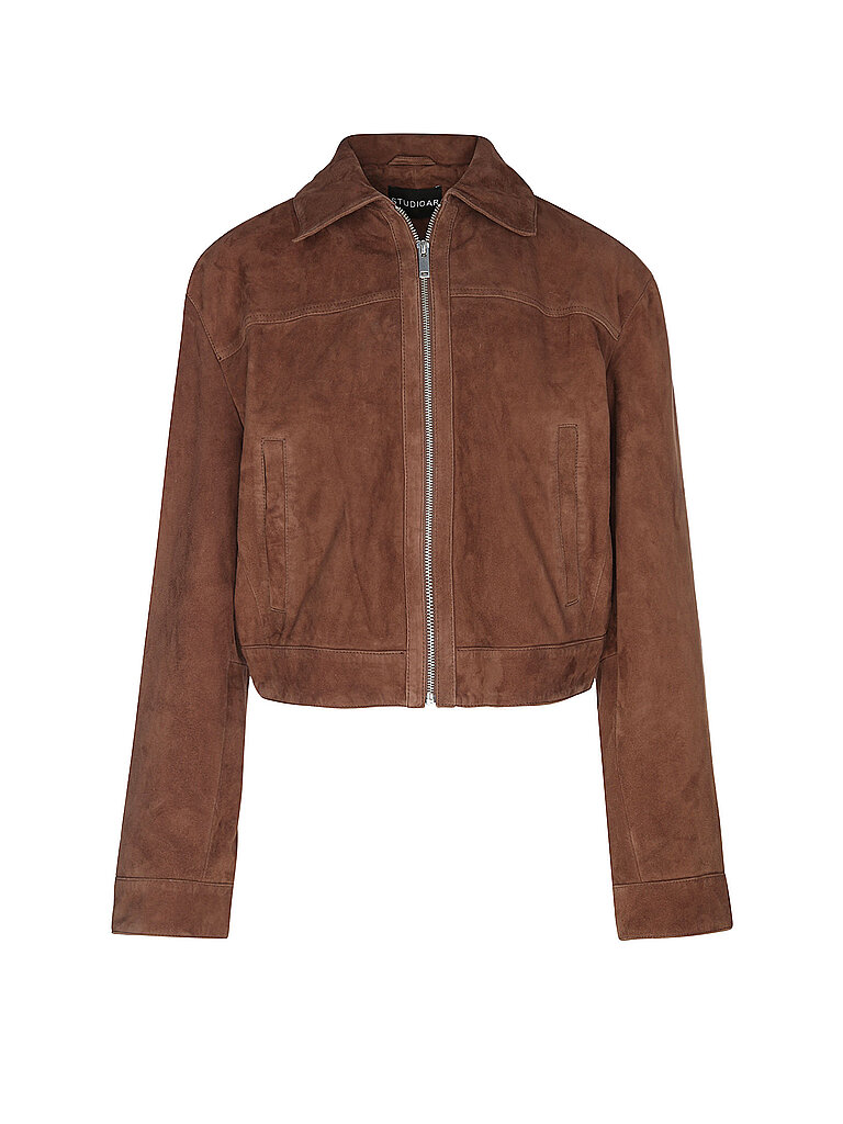Chaqueta de cuero SUE marrón 42