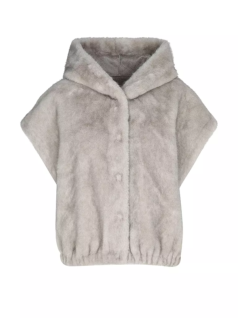 STUDIO AR | Chaqueta reversible con aspecto de piel de visón MINK | Gris