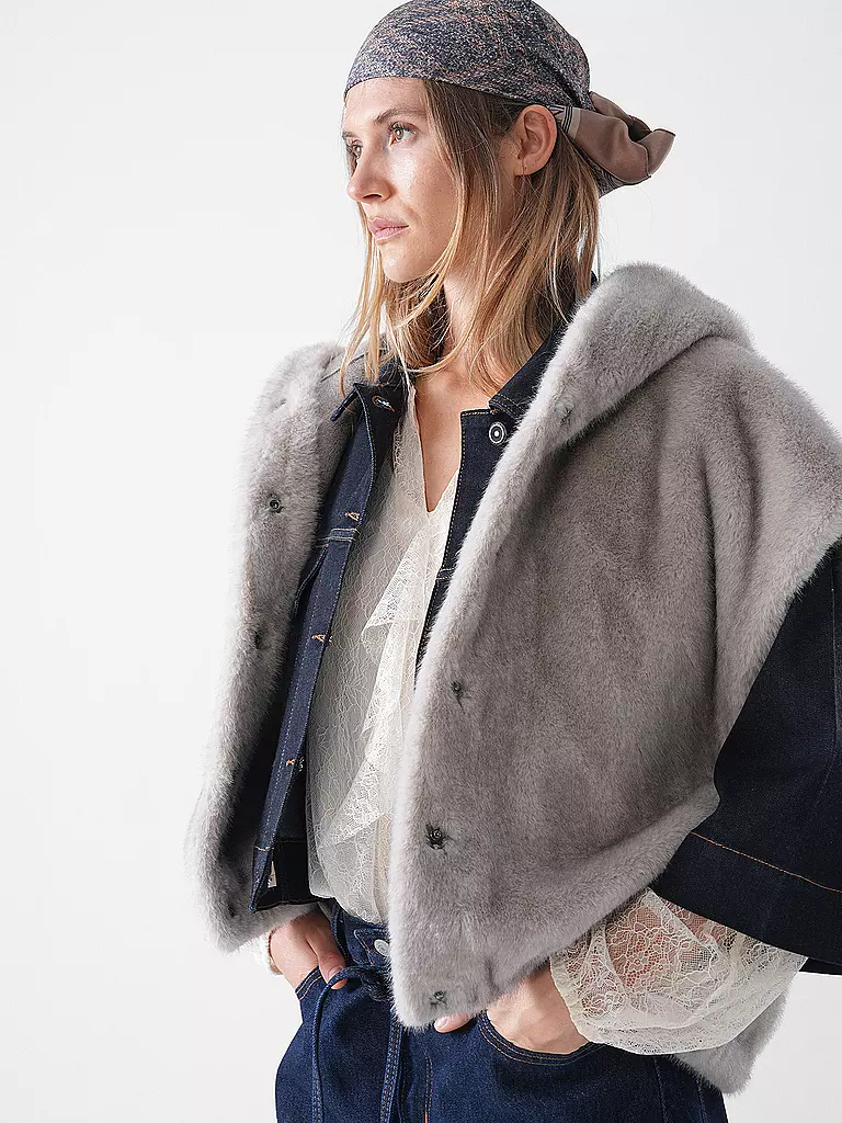 STUDIO AR | Chaqueta reversible con aspecto de piel de visón MINK | 