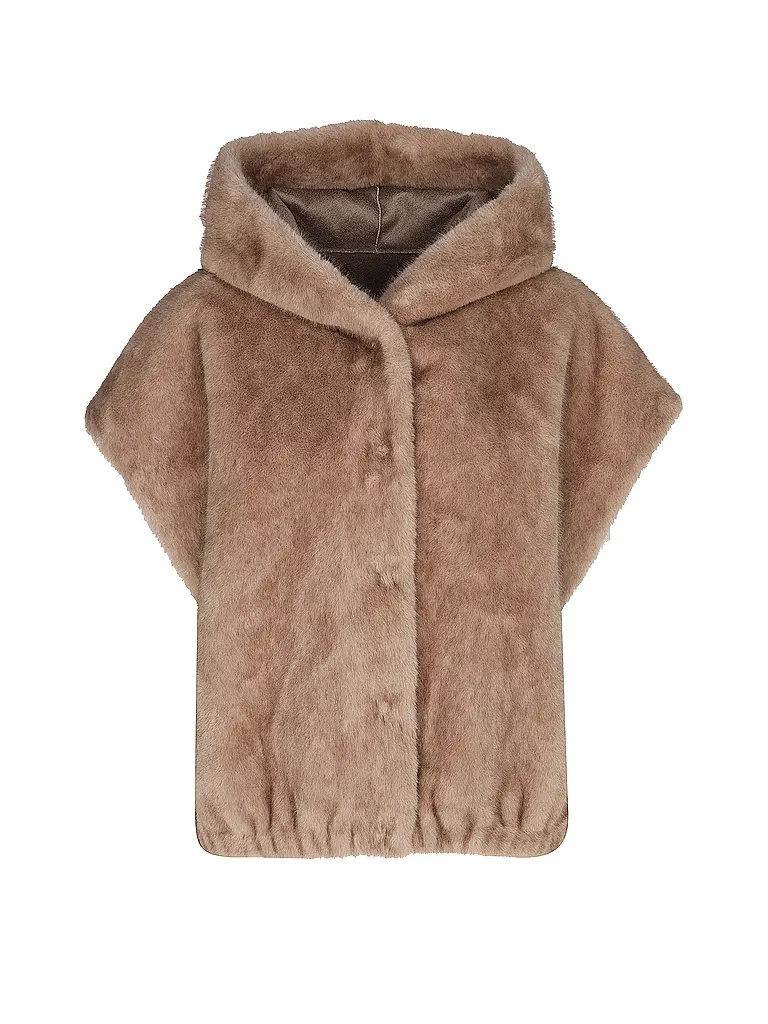 STUDIO AR | Chaqueta reversible con aspecto de piel MINK | Camel