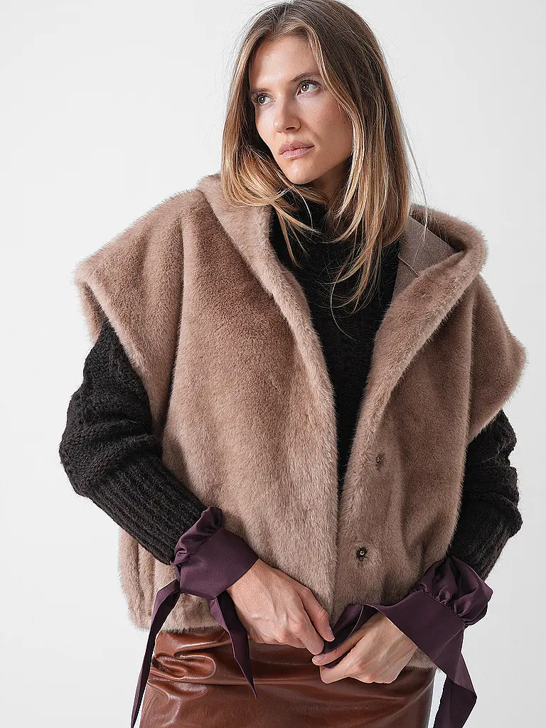 STUDIO AR | Chaqueta reversible con aspecto de piel MINK | 