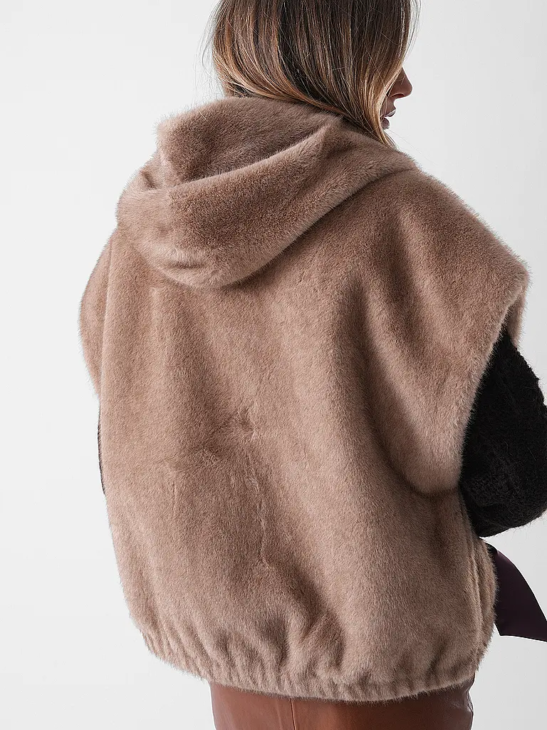 STUDIO AR | Chaqueta reversible con aspecto de piel MINK | 