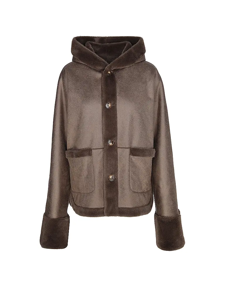 STUDIO AR | Chaqueta reversible con aspecto de piel RYLEE | Marrón