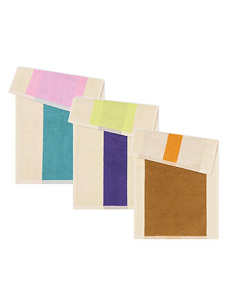 SUITE702 | Toalla de invitados 3x30x50cm ALGODÓN PEINADO Turquesa/Morado/Toffee
