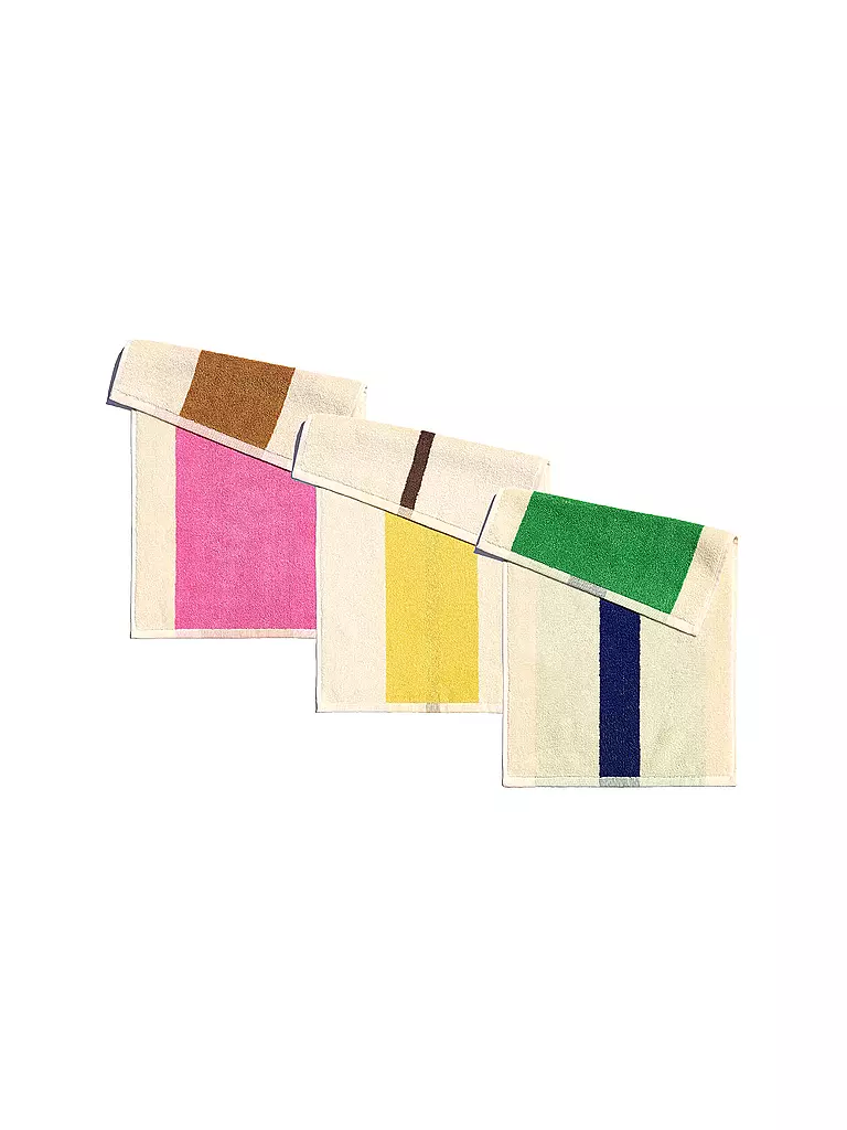SUITE702 | Juego de toallas de tocador 3x 30x50cm MARTENS AND MARTENS Rosa/Azul Real/Marrón | Multicolor