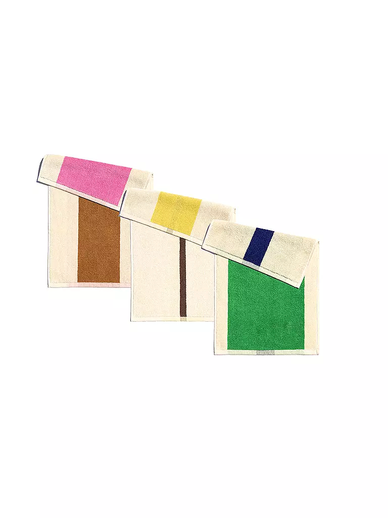 SUITE702 | Juego de toallas de tocador 3x 30x50cm MARTENS AND MARTENS Rosa/Azul Real/Marrón | Multicolor