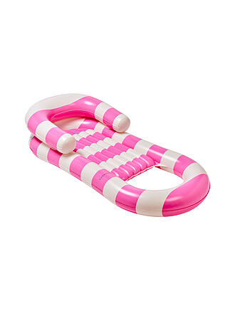 SUNNYLIFE | Laze & Lounge Flotador - Fiesta en la piscina con rayas magenta