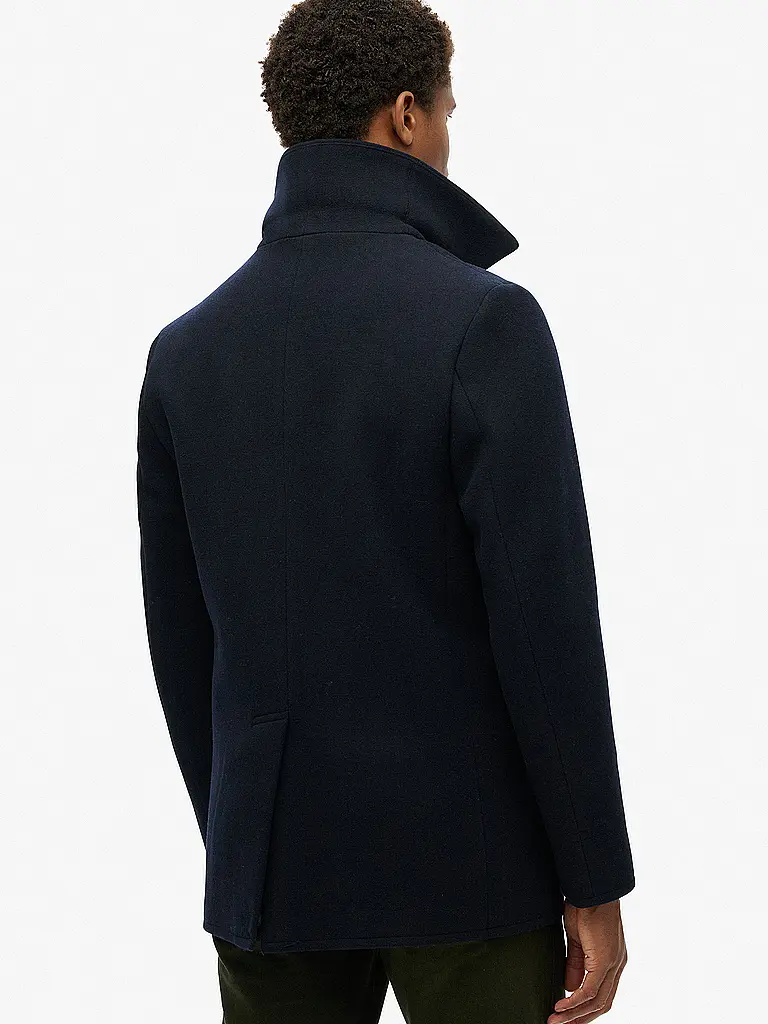 SUPERDRY | Abrigo de lana | Azul oscuro