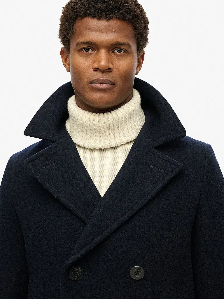 SUPERDRY | Abrigo de lana | Azul oscuro