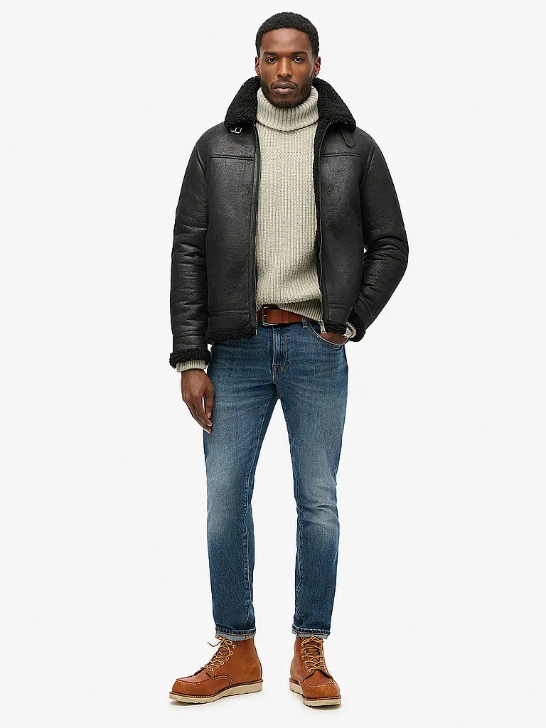 SUPERDRY | Blusón de imitación de cuero | Negro