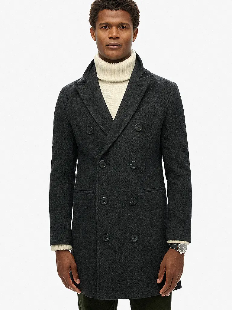 SUPERDRY | Producto: Abrigo de lana | Negro