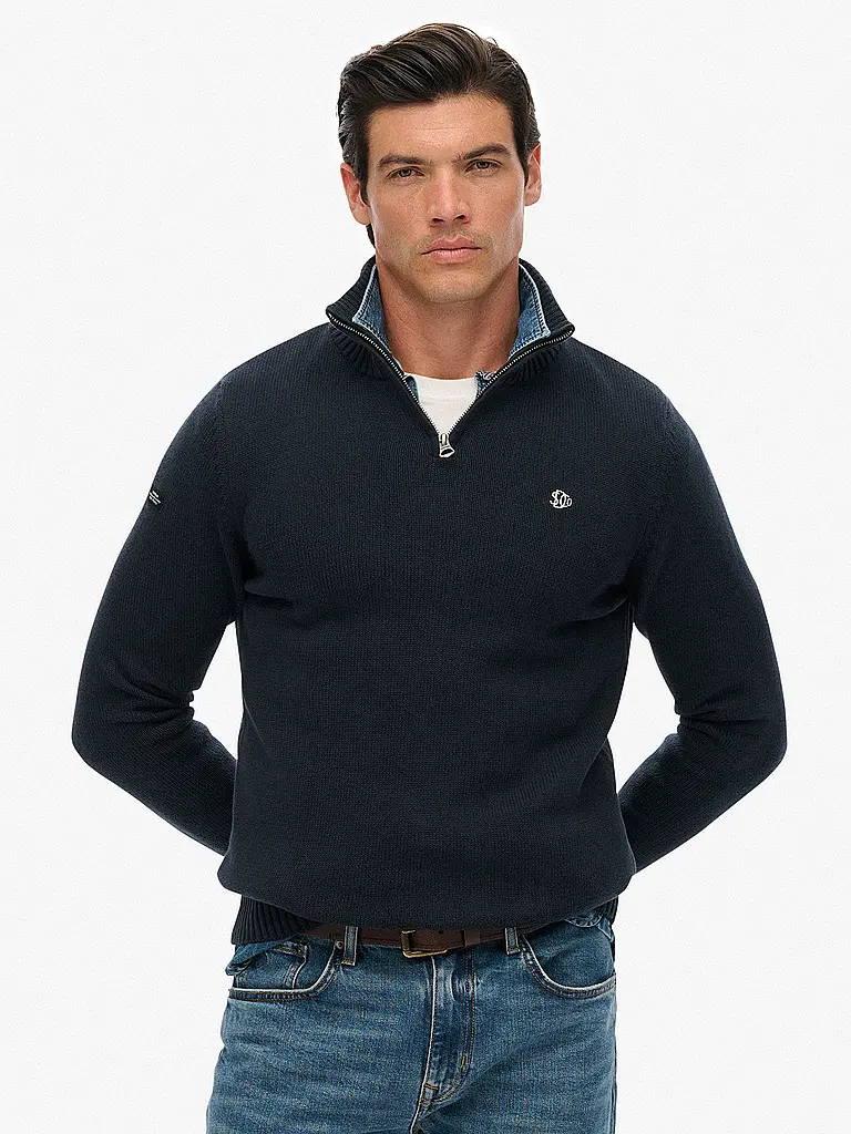 SUPERDRY | Troyer Sweater | Azul oscuro