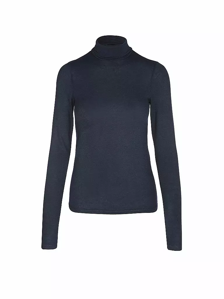 TELA | Camiseta de cuello alto MATHILDE | Azul oscuro