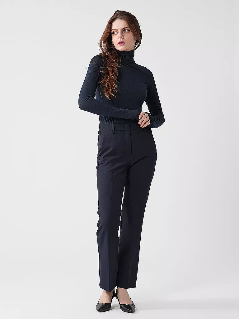 TELA | Camiseta de cuello alto MATHILDE | Azul oscuro