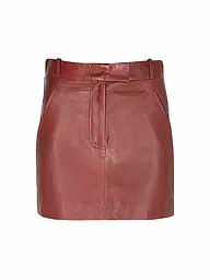 TELA | Minifalda de cuero | Rojo oscuro