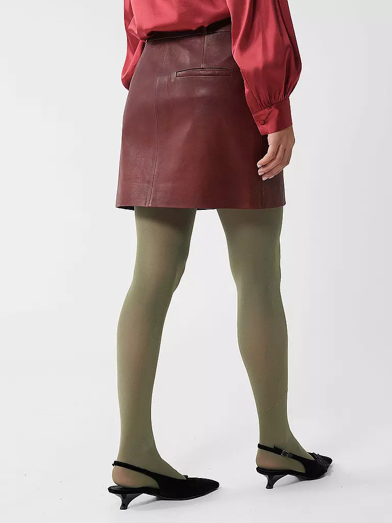 TELA | Minifalda de cuero | Rojo oscuro