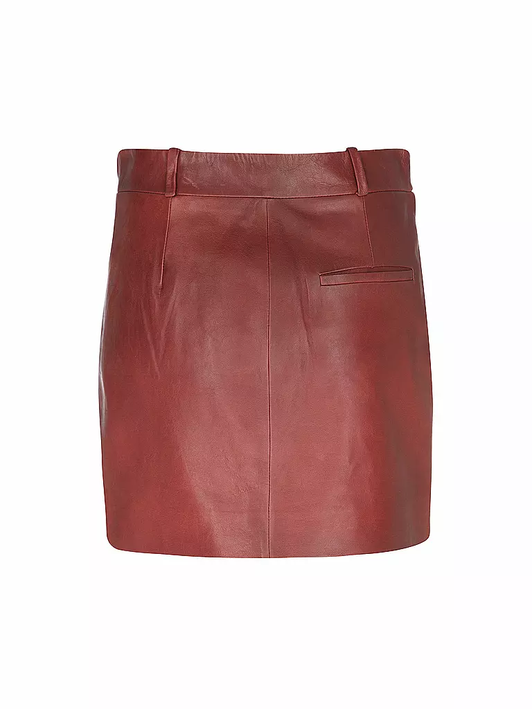 TELA | Minifalda de cuero | Rojo oscuro