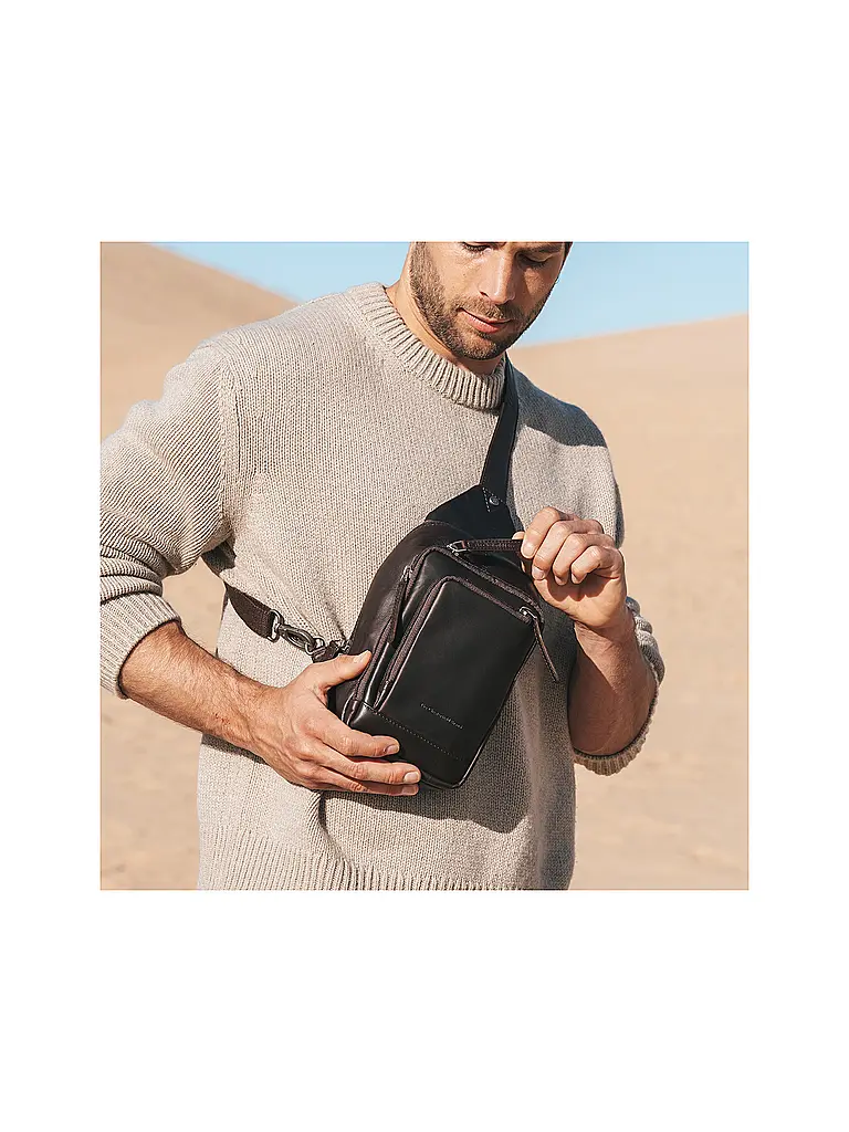 THE CHESTERFIELD BRAND | Bolso de cuero - Bandolera RIGA | Marrón