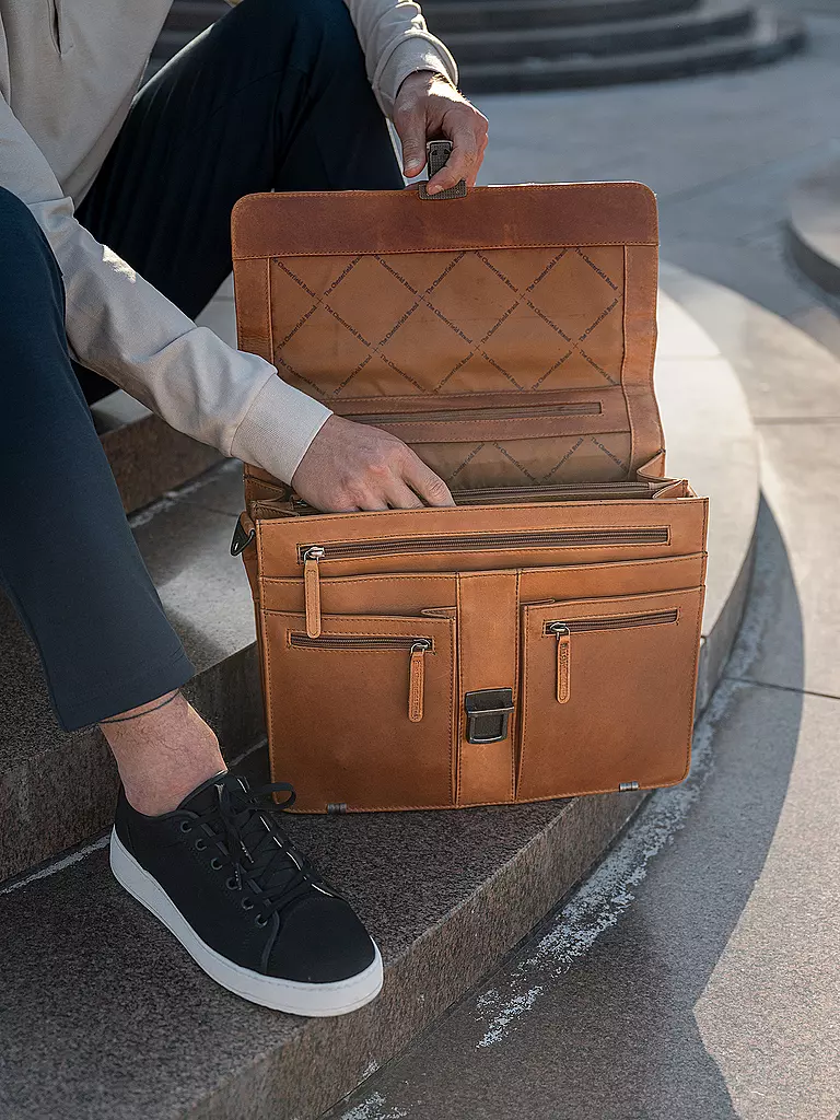 THE CHESTERFIELD BRAND | Bolso de cuero - Maletín STUTTGART 14" | Camel